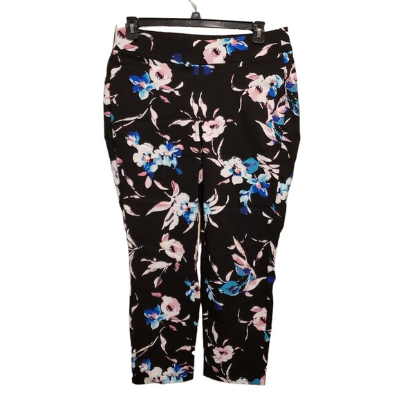 Lane Bryant 14R The Allie Skinny Ankle Pants Black Floral Stretchy - Picture 5 of 8